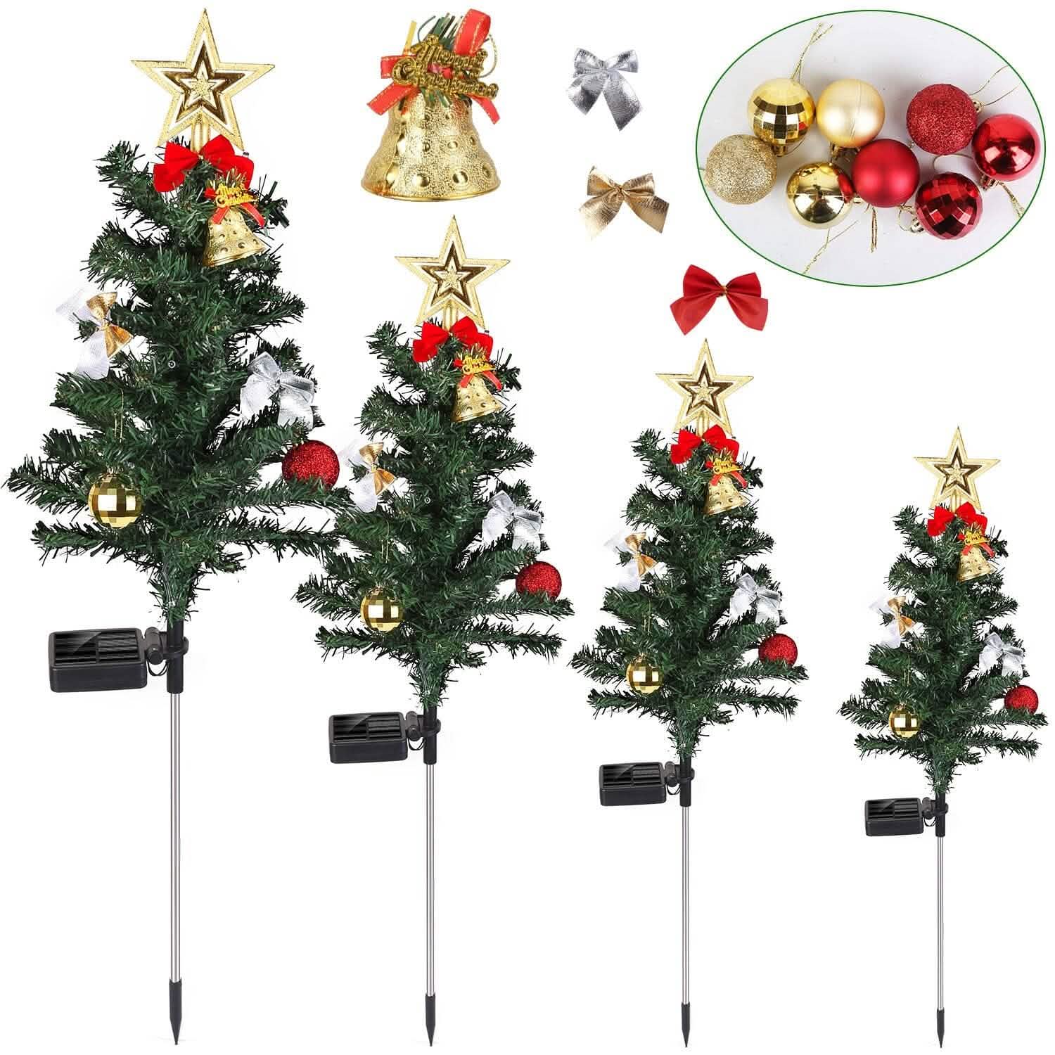 4-Pack: Solar Christmas Tree Lights Garden Decorations DailySale