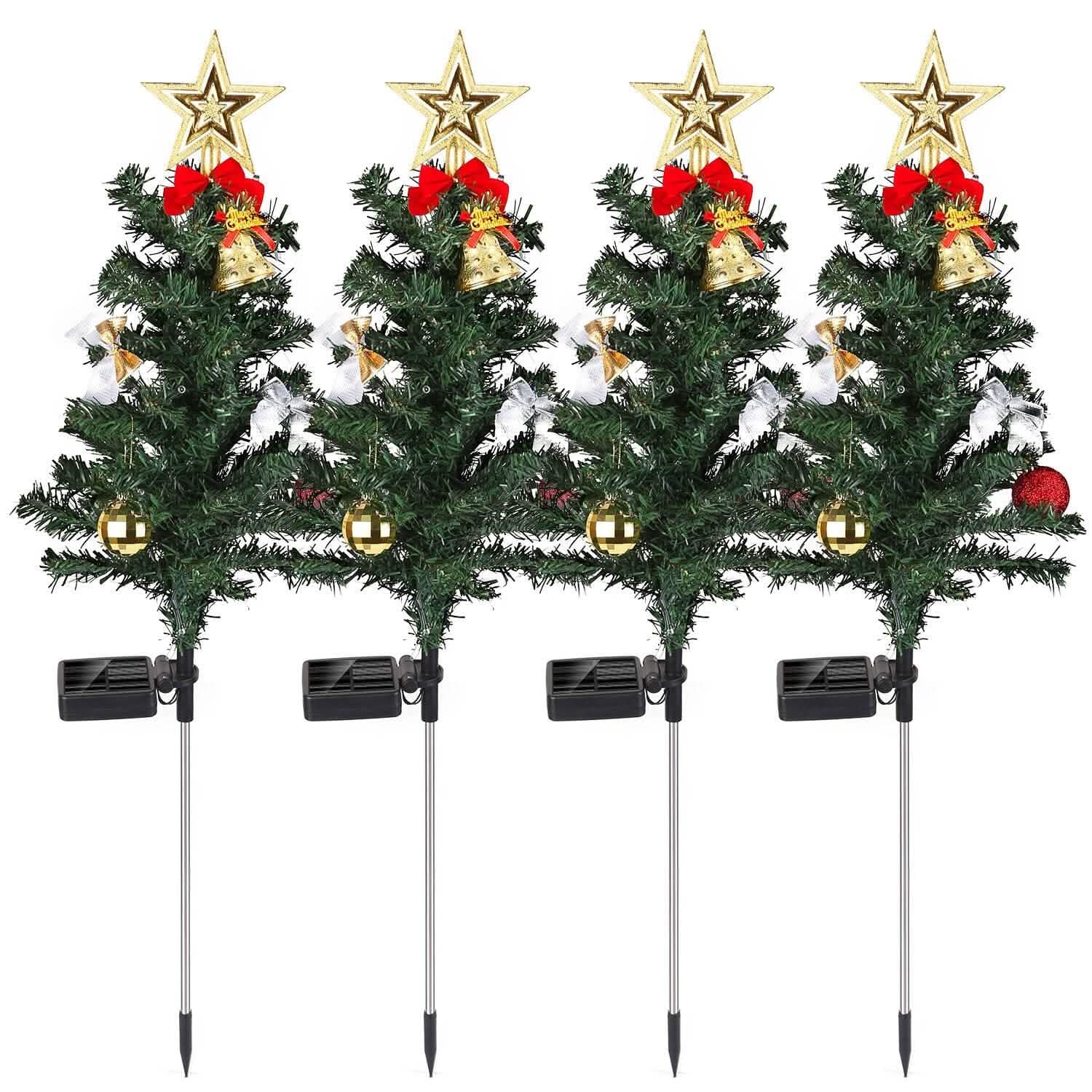 4-Pack: Solar Christmas Tree Lights Garden Decorations DailySale