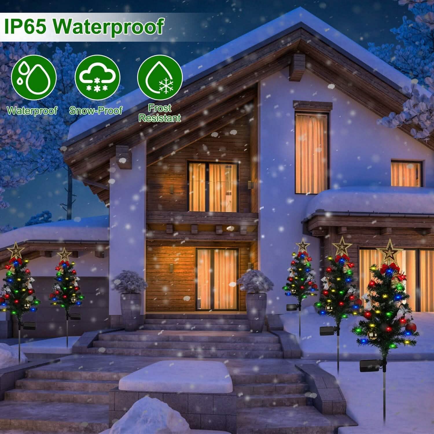 4-Pack: Solar Christmas Tree Lights Garden Decorations DailySale
