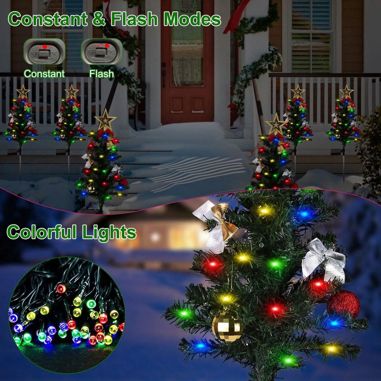 4-Pack: Solar Christmas Tree Lights Garden Decorations DailySale