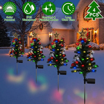 4-Pack: Solar Christmas Tree Lights Garden Decorations DailySale