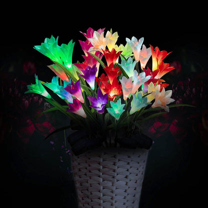 4-Pack: Solar Garden Lights Color Changing with16 Larger Lily Flowers DailySale