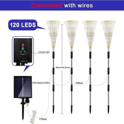 4-Pack: Solar Lights Outdoor, Warm White Garden Lights DailySale