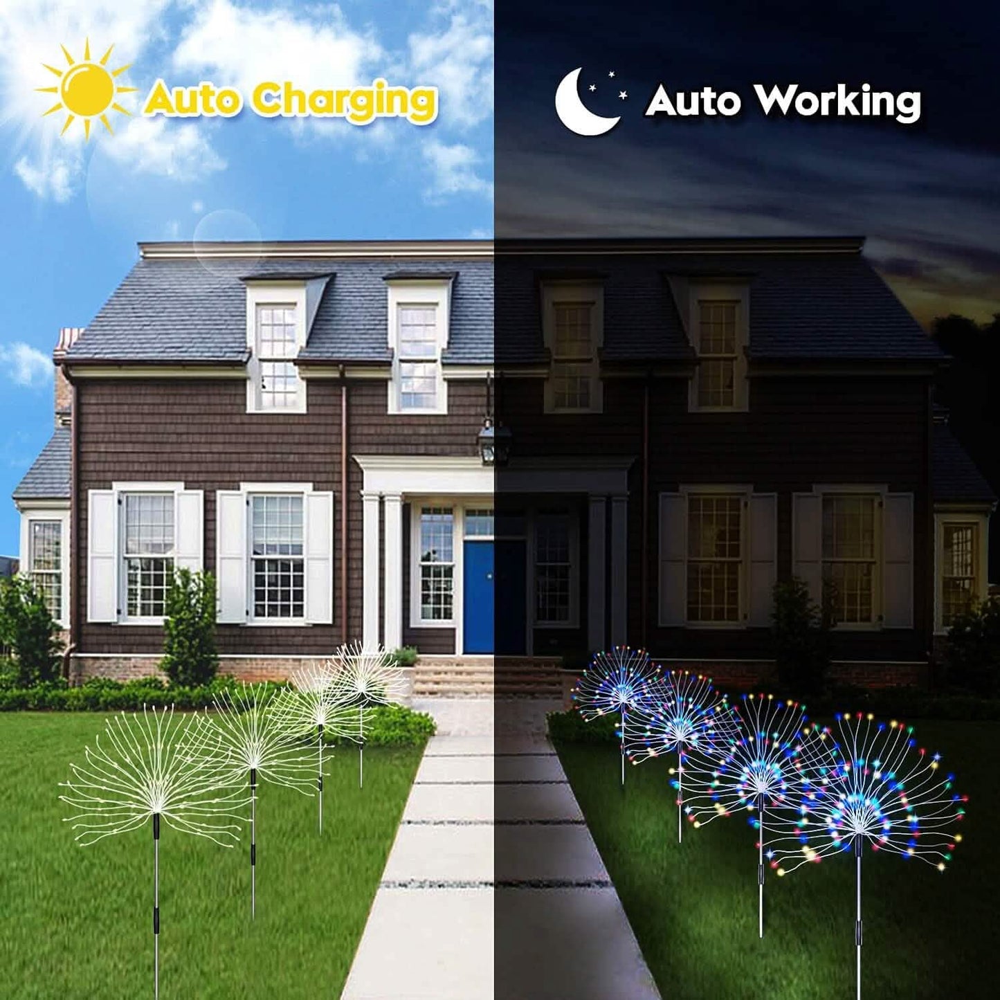 4-Pack: Solar Lights Outdoor, Warm White Garden Lights DailySale