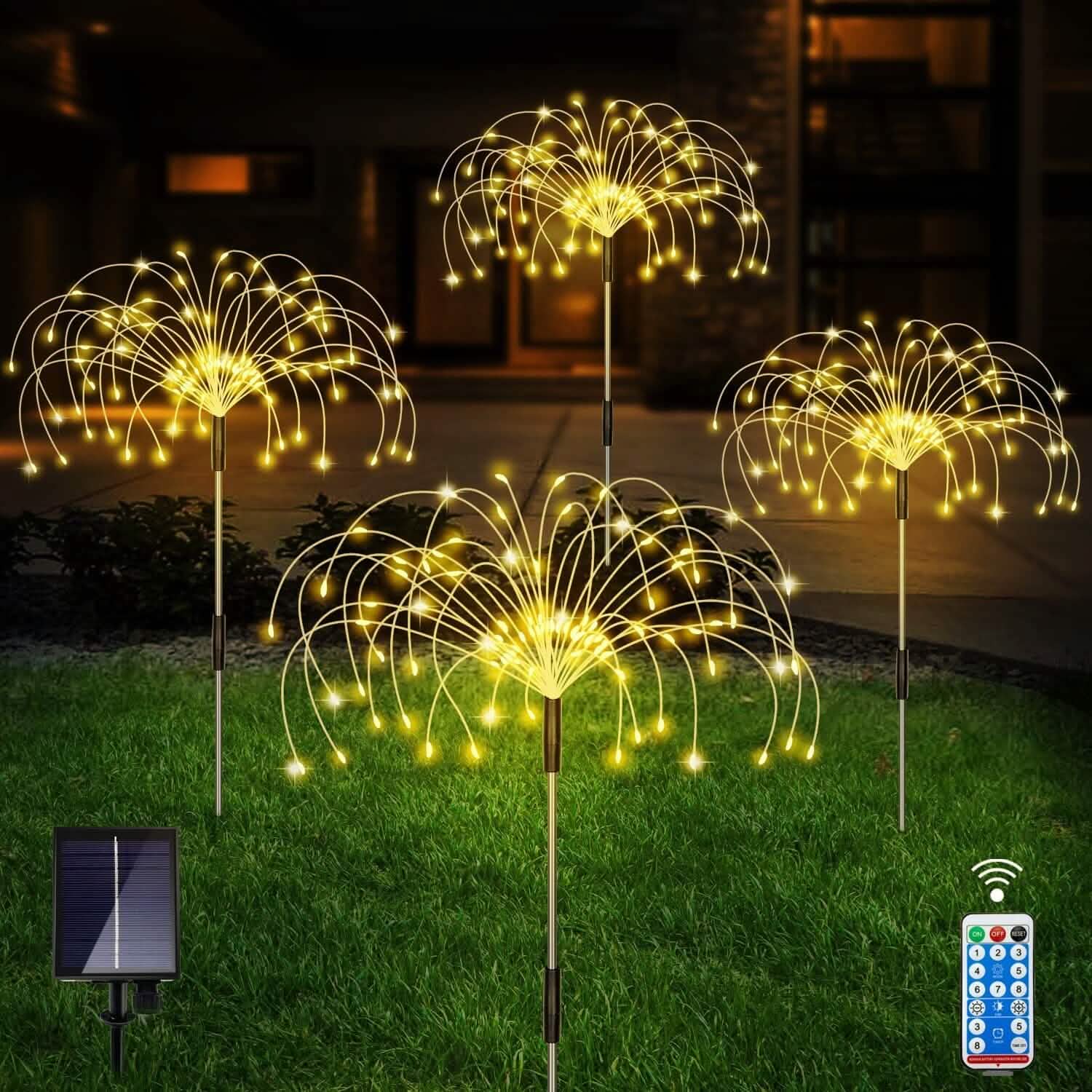 4-Pack: Solar Lights Outdoor, Warm White Garden Lights DailySale