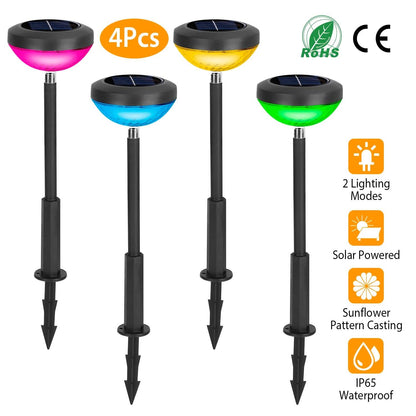 4-Pack: Solar Pathway Color Changing Garden Light DailySale