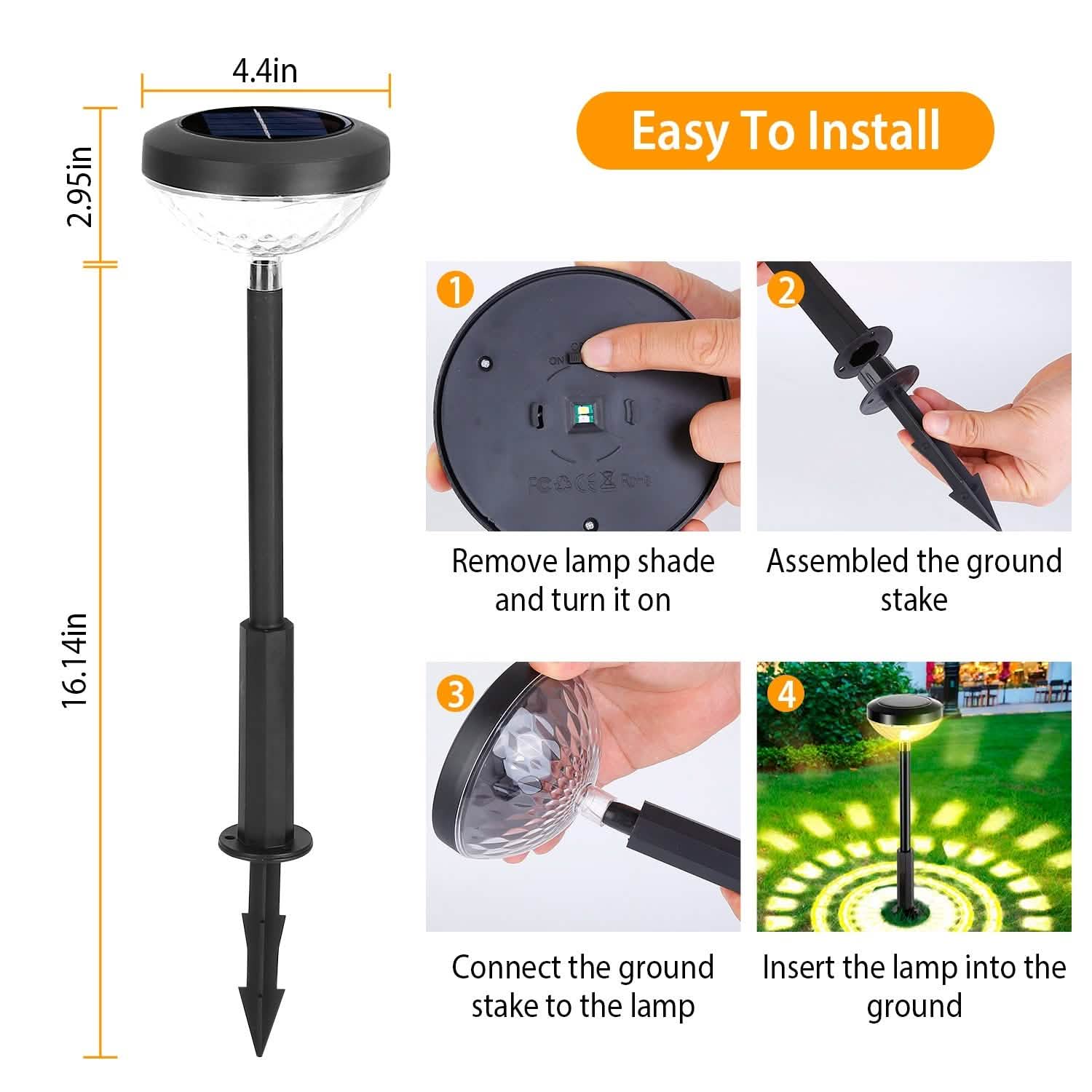 4-Pack: Solar Pathway Color Changing Garden Light DailySale