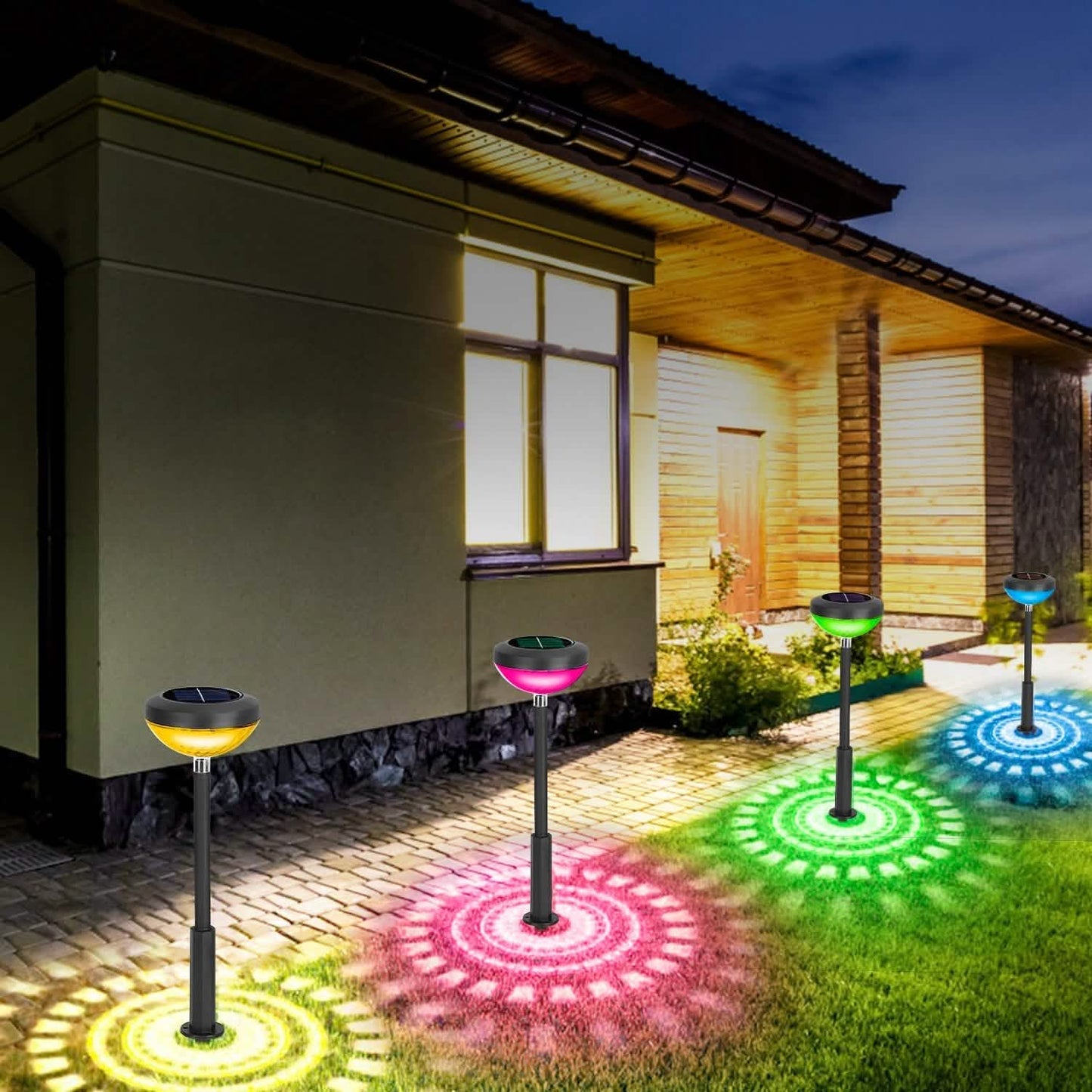 4-Pack: Solar Pathway Color Changing Garden Light DailySale
