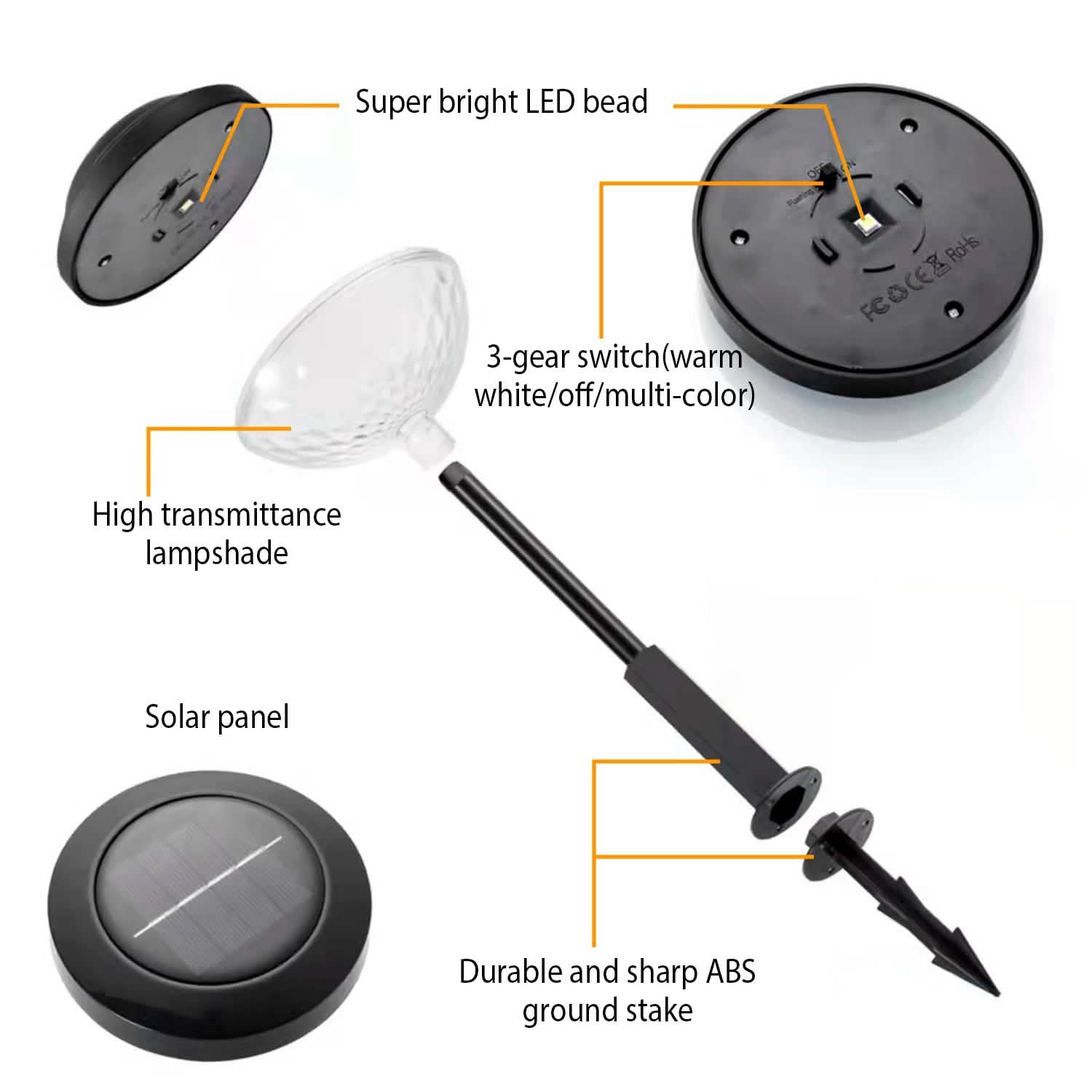 4-Pack: Solar Pathway Color Changing Garden Light DailySale