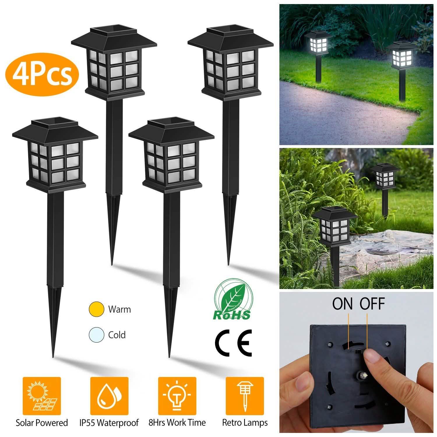 4-Pack: Solar Pathway Lights DailySale