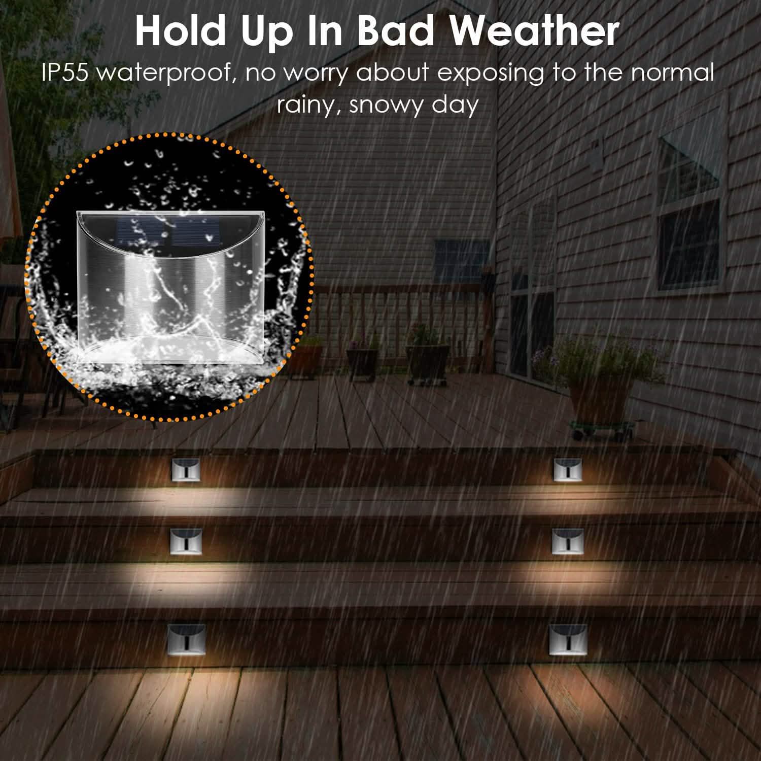 4-Pack: Solar Powered Deck Lights DailySale