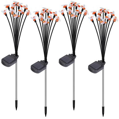 4-Pack: Solar Powered Stake Bee Light 2 Lighting Mode Lifelike Firefly DailySale