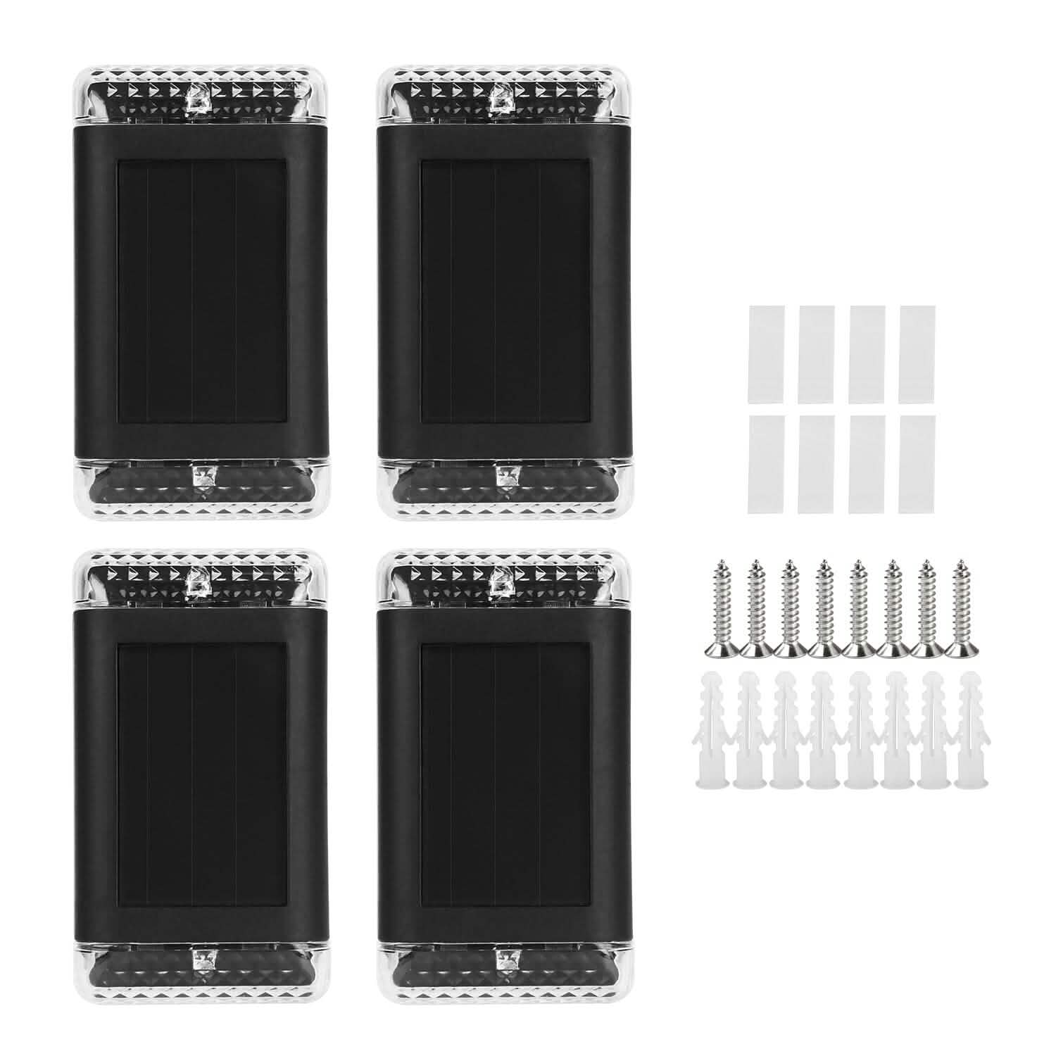 4-Pack: Solar Powered Wall Sconce Light IP55 Rechargeable Optical Sensor Lamp DailySale