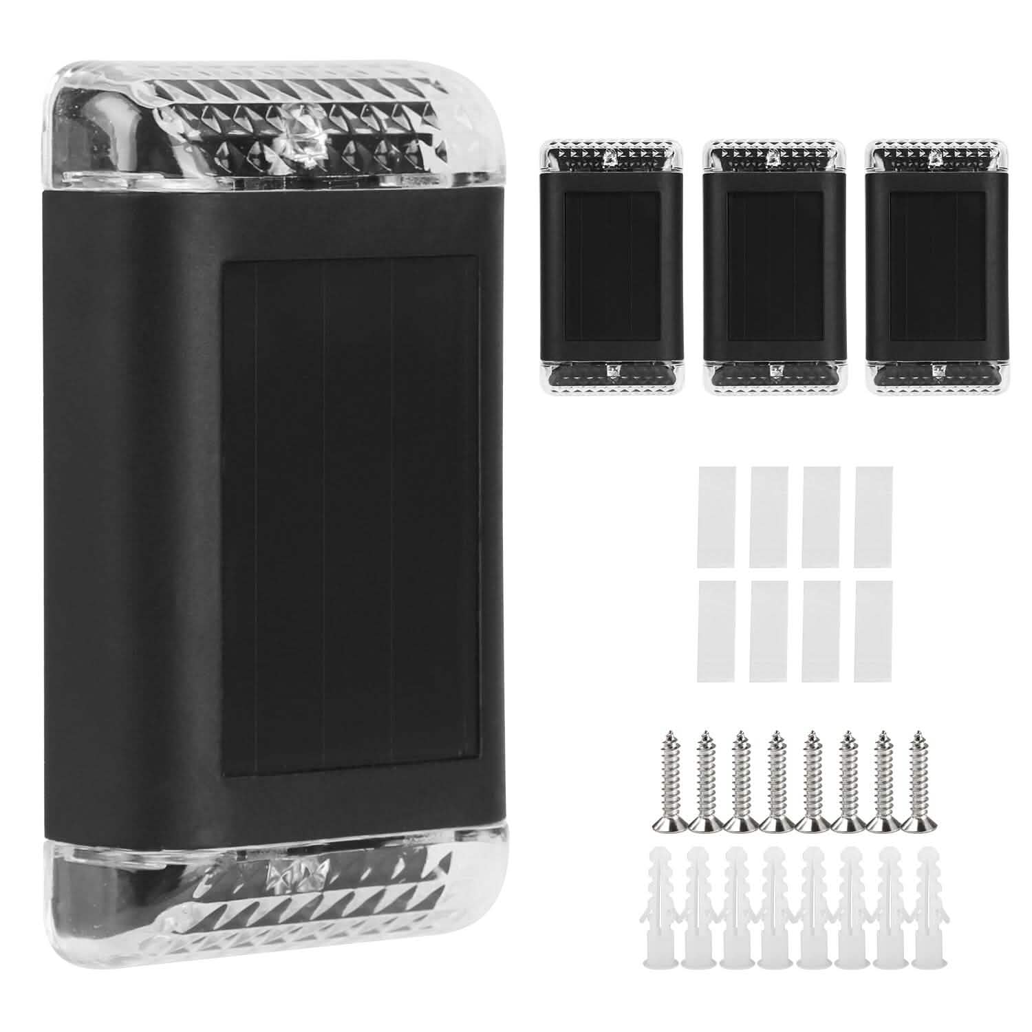 4-Pack: Solar Powered Wall Sconce Light IP55 Rechargeable Optical Sensor Lamp DailySale
