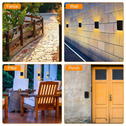 4-Pack: Solar Powered Wall Sconce Light IP55 Rechargeable Optical Sensor Lamp DailySale