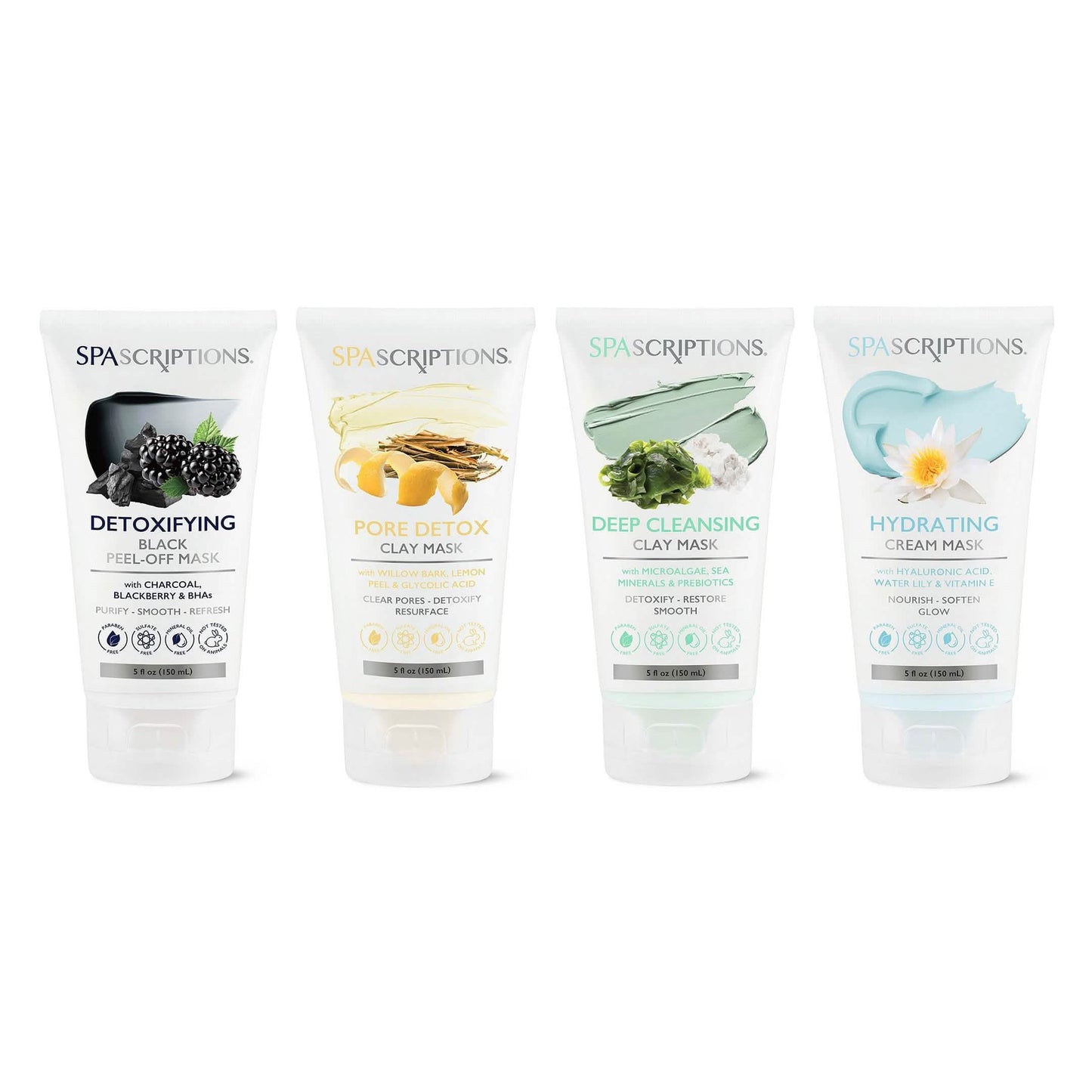 4-Pack: Spascriptions Clay, Cream and Peel-Off Masks DailySale