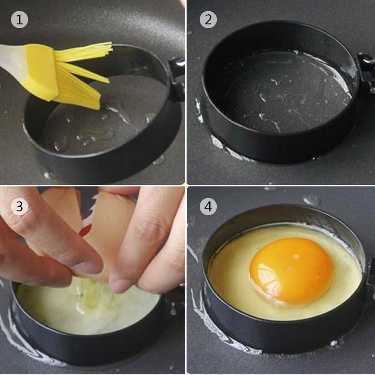 4-Pack: Stainless Steel Egg Non-Stick Omelet Ring DailySale
