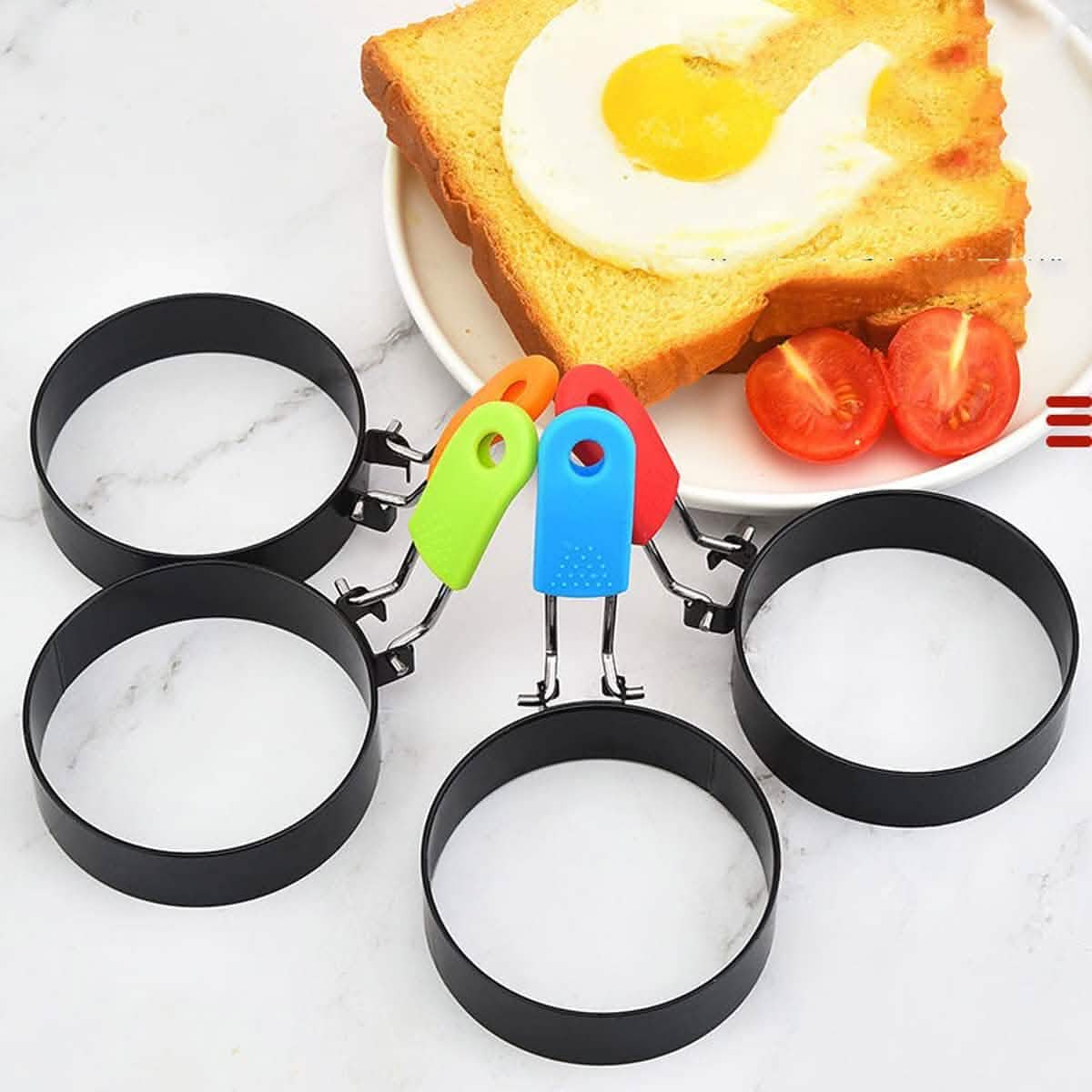 4-Pack: Stainless Steel Egg Non-Stick Omelet Ring DailySale