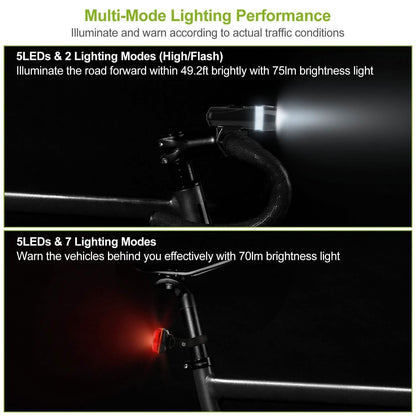 4-Pack: Universal Front Rear Bike Light Set DailySale