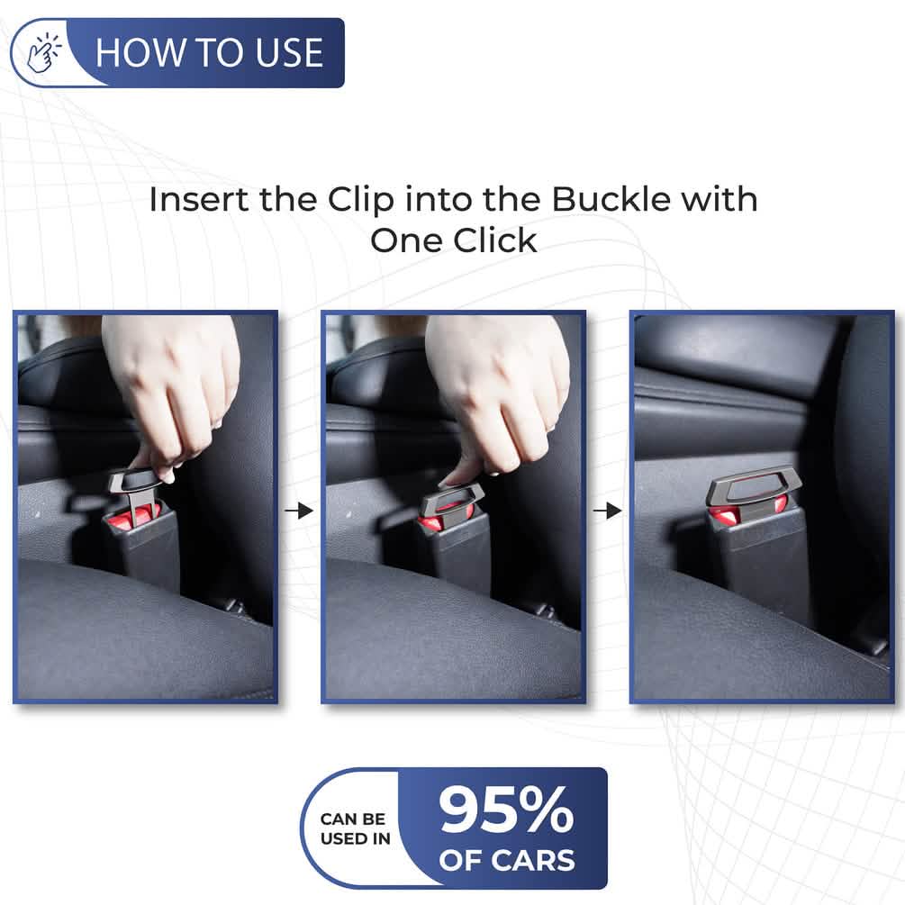 4-Pack: Universal Safety Car Clip Seat Safety Accessories for Most Vehicle, Seat Belts Kit for Cars DailySale
