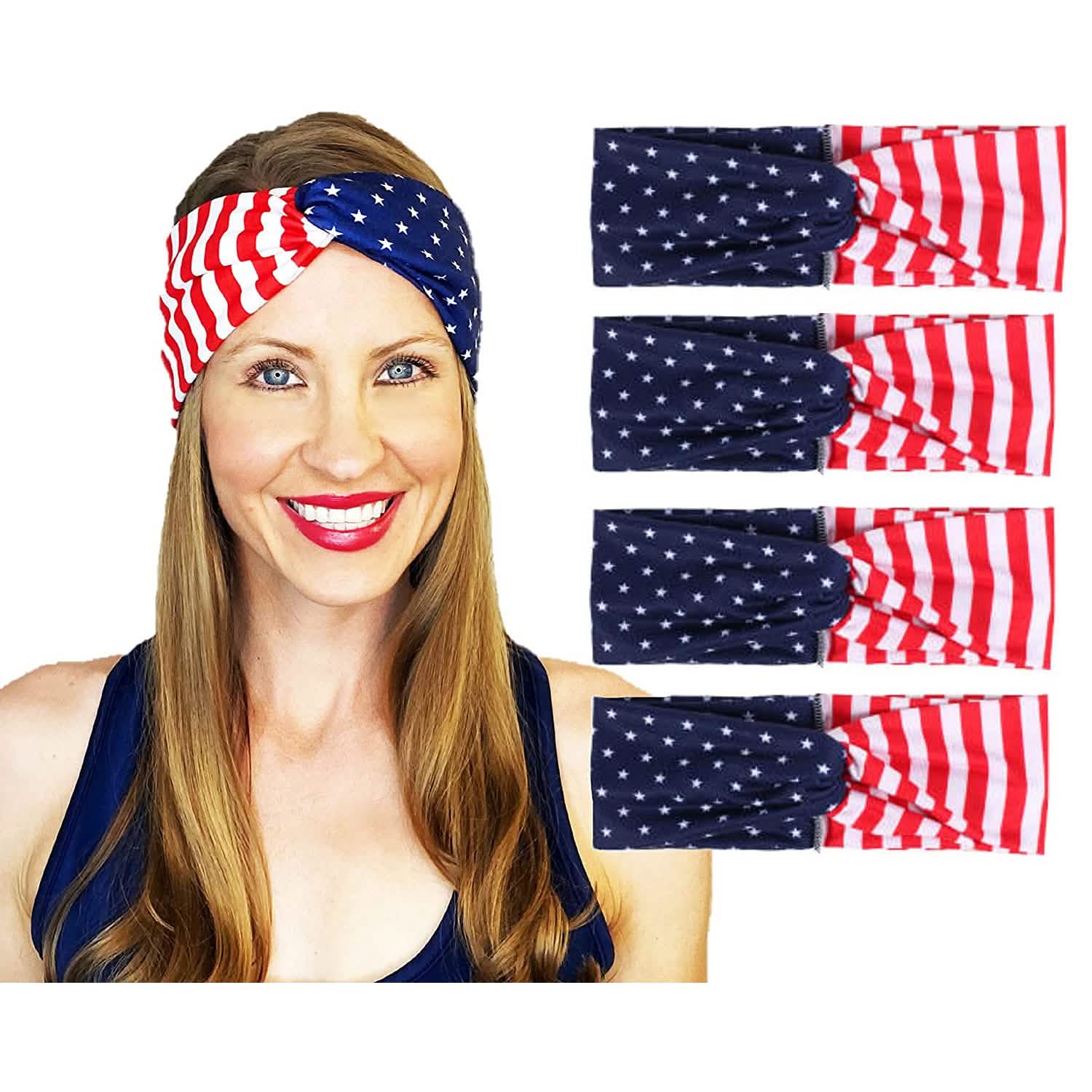 4-Pack: USA American Flag Headbands DailySale