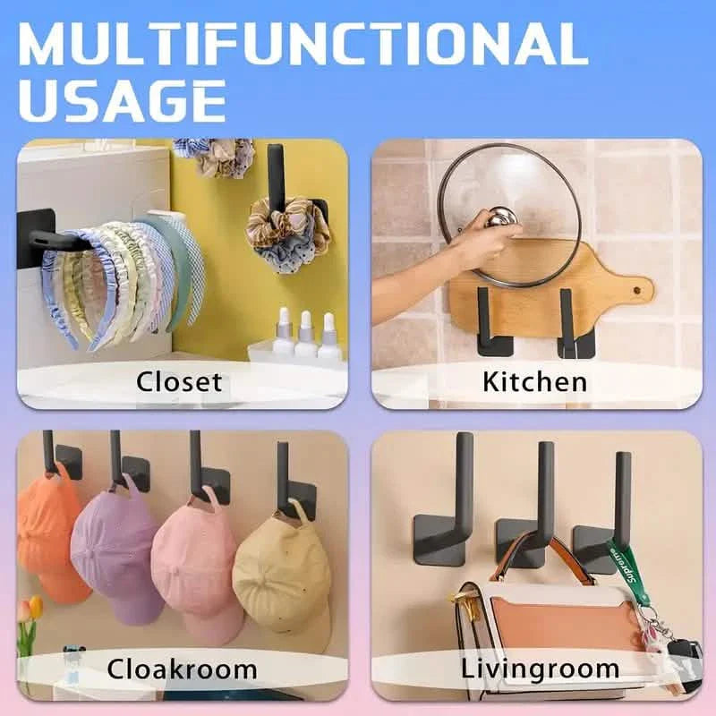 4-Pack: Wall Hat Rack, L-Shaped Storage Rack with Strong Adhesive DailySale