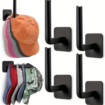 4-Pack: Wall Hat Rack, L-Shaped Storage Rack with Strong Adhesive DailySale