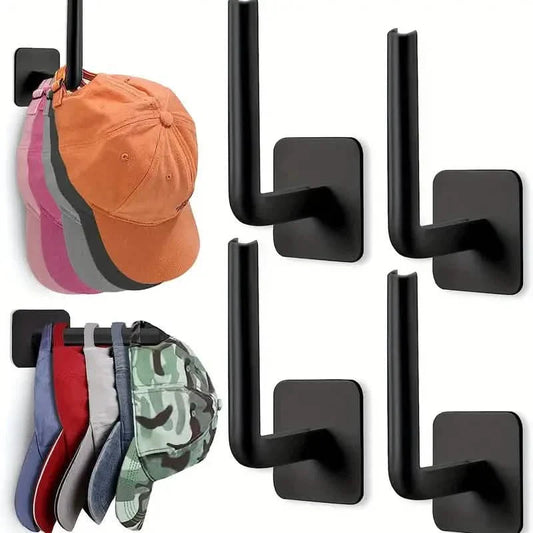 4-Pack: Wall Hat Rack, L-Shaped Storage Rack with Strong Adhesive DailySale