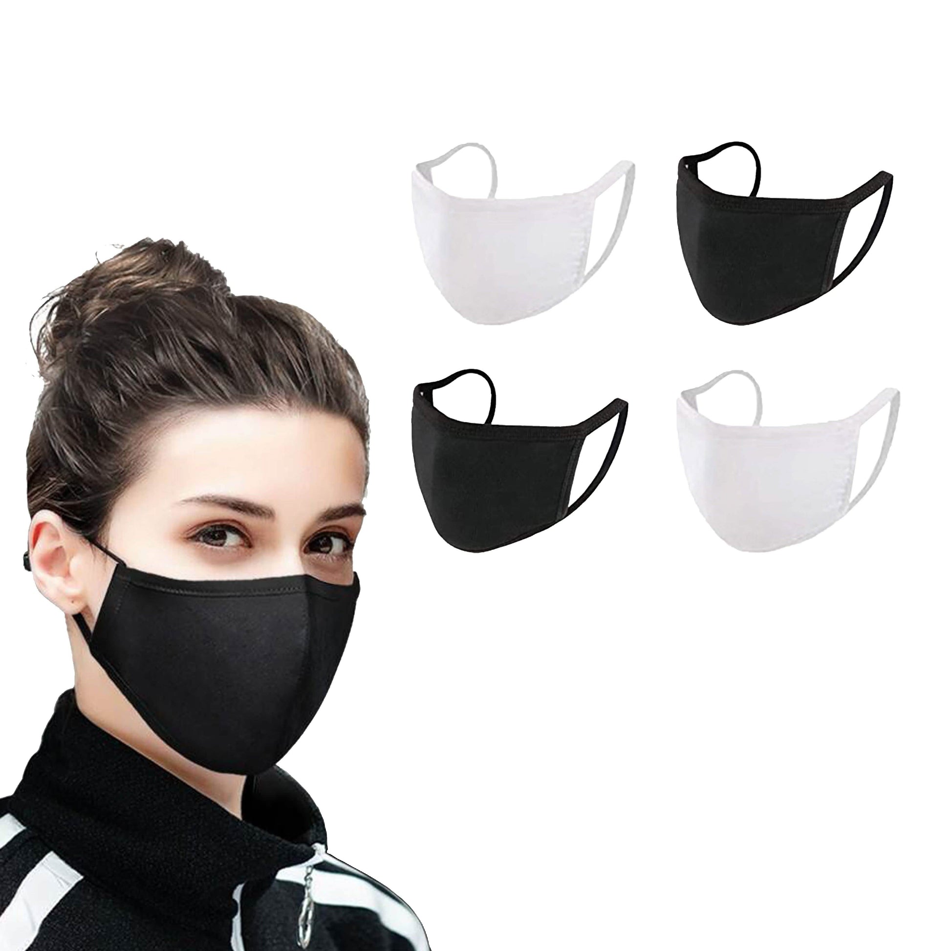 4-Pack: Washable & Reusable 2-Ply Cotton Fabric Reversible Face Mask DailySale