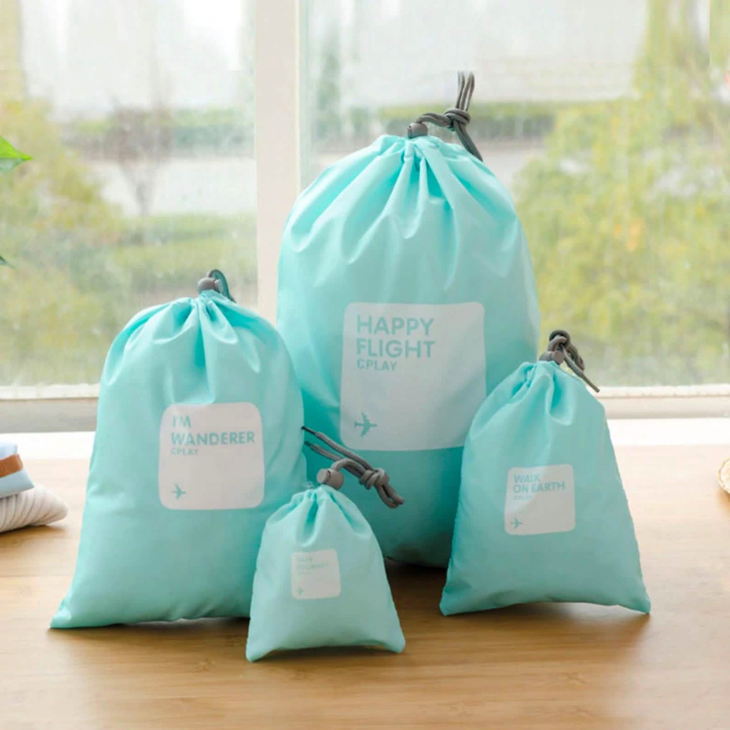 4-Pack: Waterproof Drawstring Bag Set DailySale