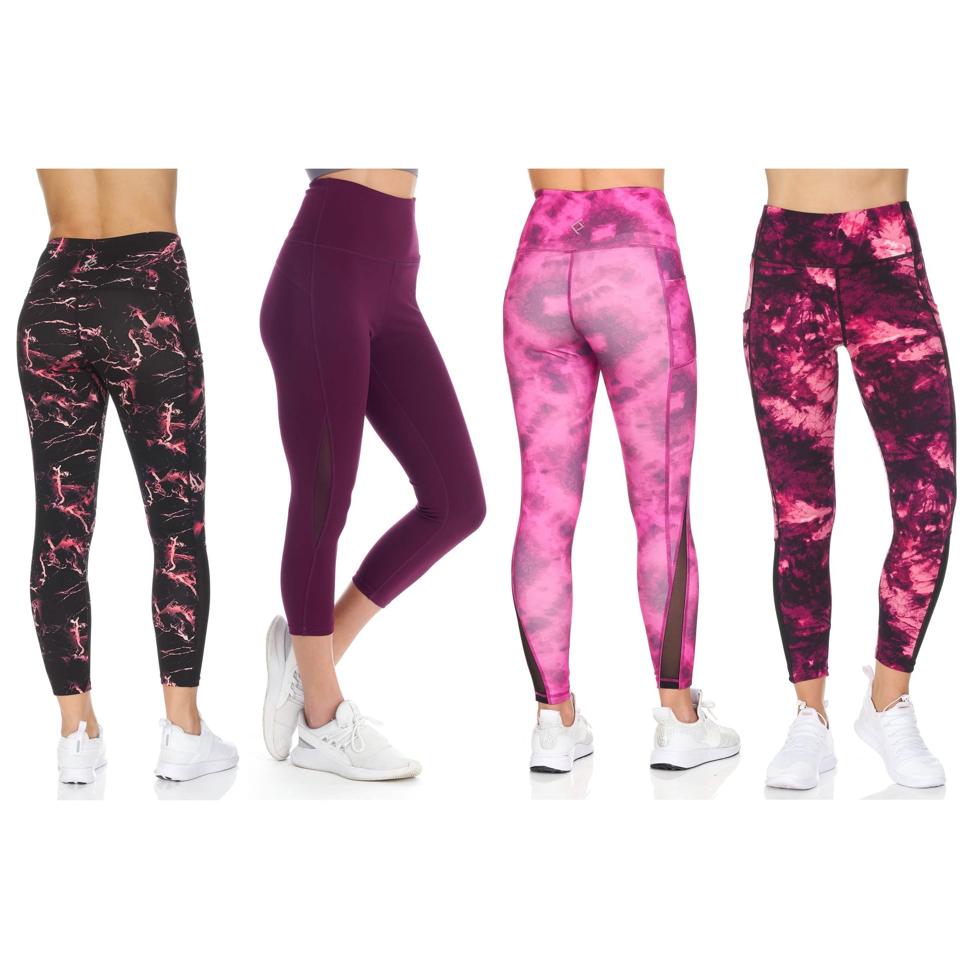 4-Pack: Women's Active High Waist Leggings With Mesh & Pockets DailySale