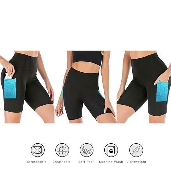 4-Pack: Women's High Waisted Biker Shorts with Pockets DailySale