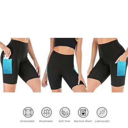 4-Pack: Women's High Waisted Biker Shorts with Pockets DailySale