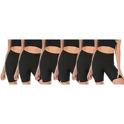 4-Pack: Women's High Waisted Biker Shorts with Pockets DailySale