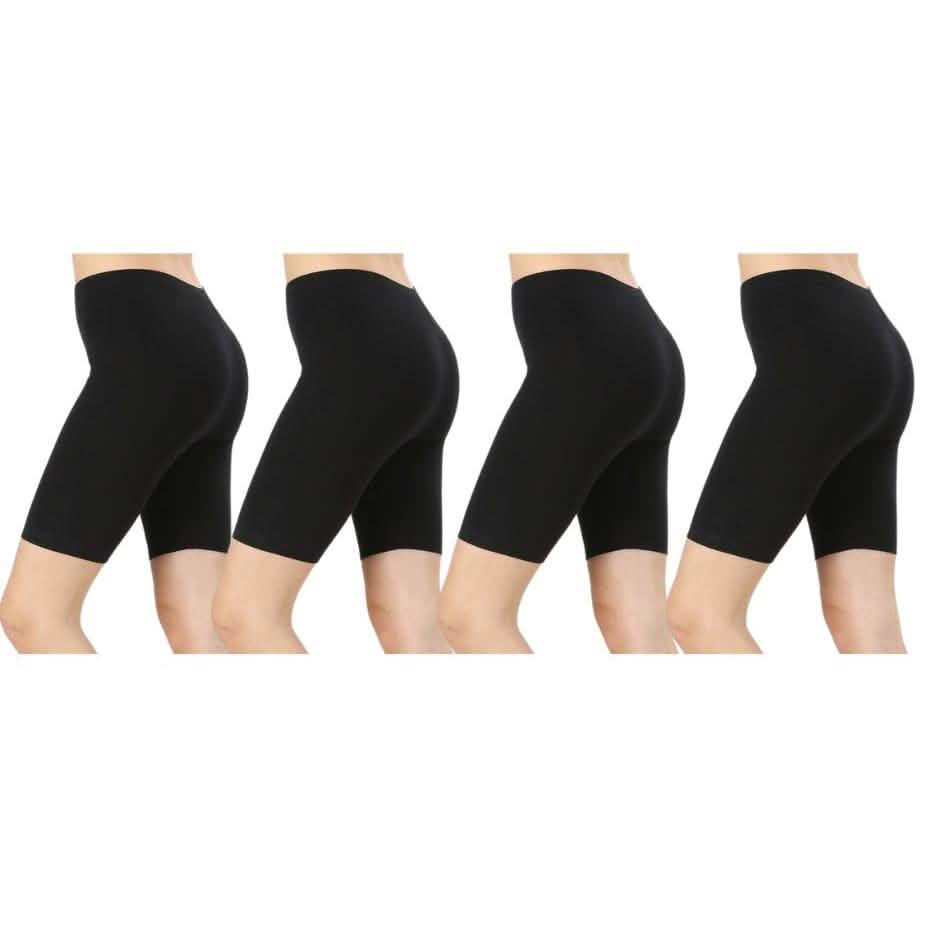 4-Pack: Women's Premium Cotton Biker Shorts DailySale
