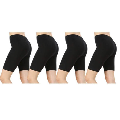 4-Pack: Women's Premium Cotton Biker Shorts DailySale