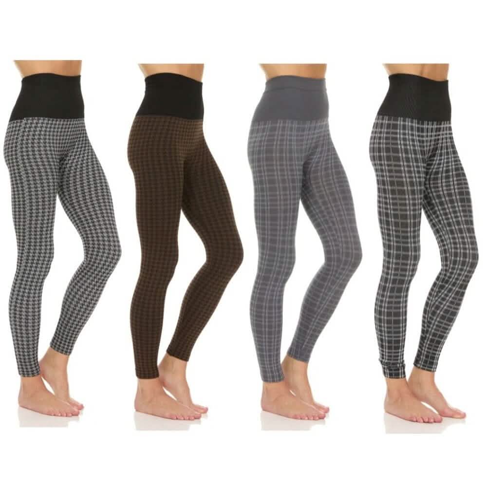4-Pack: Women's Printed High-Waist Fleece Leggings DailySale