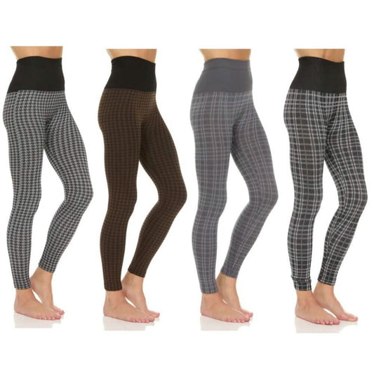 4-Pack: Women's Printed High-Waist Fleece Leggings DailySale