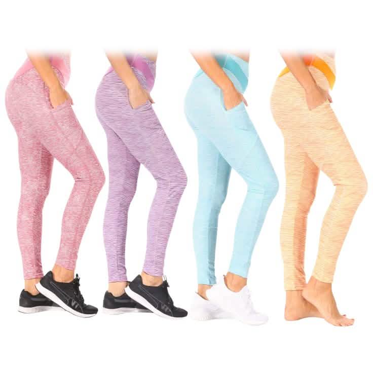 4-Pack: Women's Tummy Control Active Leggings with Pockets DailySale