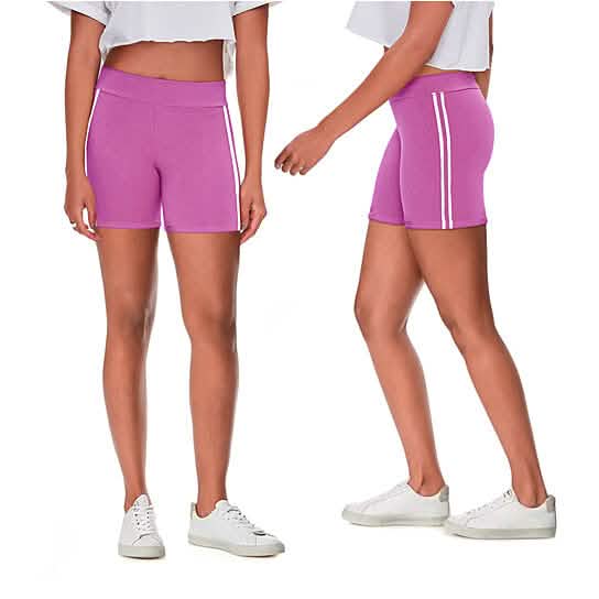 4-Pack: Women's Ultra-Soft Stretchy Athletic Workout Yoga Shorts with Stripes DailySale