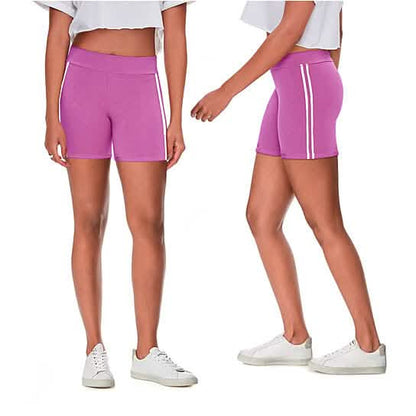 4-Pack: Women's Ultra-Soft Stretchy Athletic Workout Yoga Shorts with Stripes DailySale