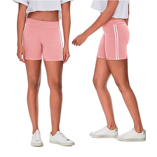 4-Pack: Women's Ultra-Soft Stretchy Athletic Workout Yoga Shorts with Stripes DailySale