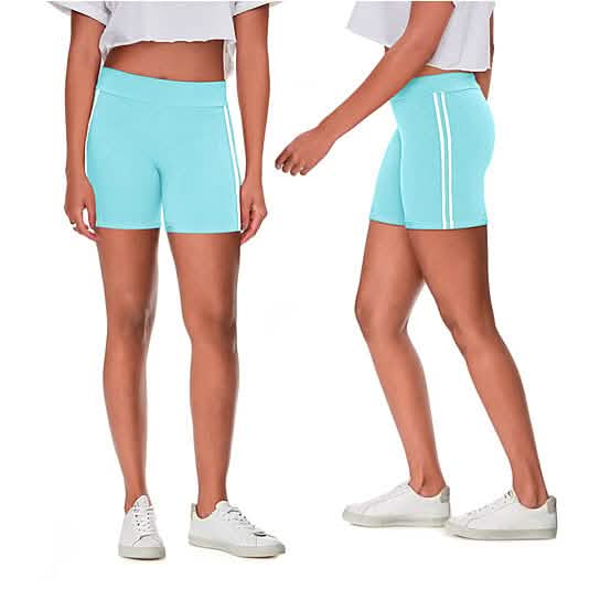 4-Pack: Women's Ultra-Soft Stretchy Athletic Workout Yoga Shorts with Stripes DailySale