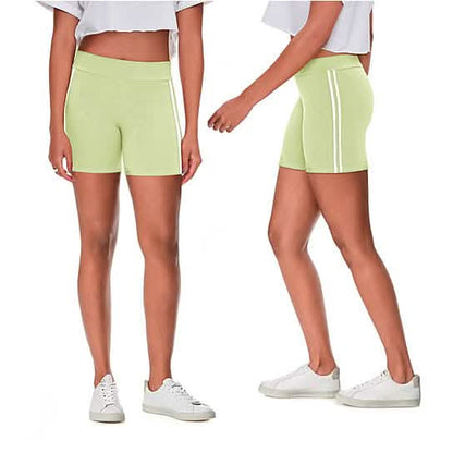 4-Pack: Women's Ultra-Soft Stretchy Athletic Workout Yoga Shorts with Stripes DailySale