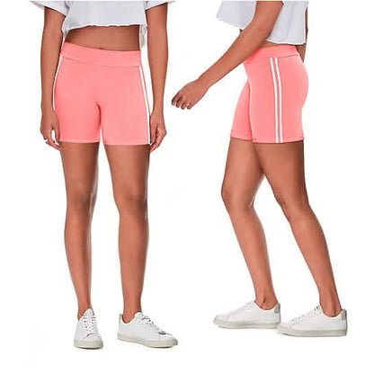 4-Pack: Women's Ultra-Soft Stretchy Athletic Workout Yoga Shorts with Stripes DailySale