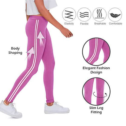 4-Pack: Women's Ultra-Soft Striped Yoga Leggings DailySale