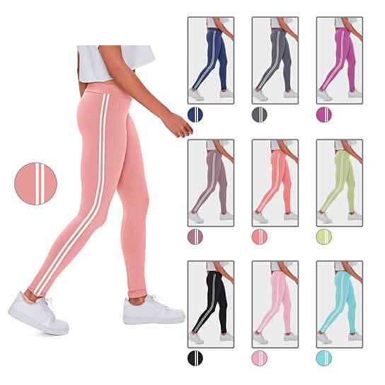 4-Pack: Women's Ultra-Soft Striped Yoga Leggings DailySale