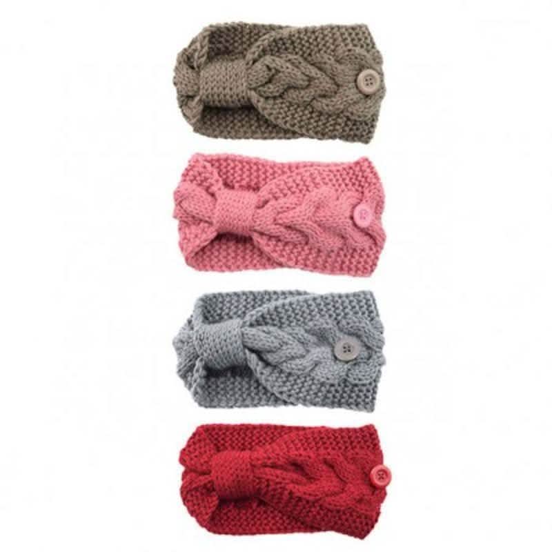4-Pack: Women's Winter Headband and Ear Warmer with Buttons to Hold Mask DailySale