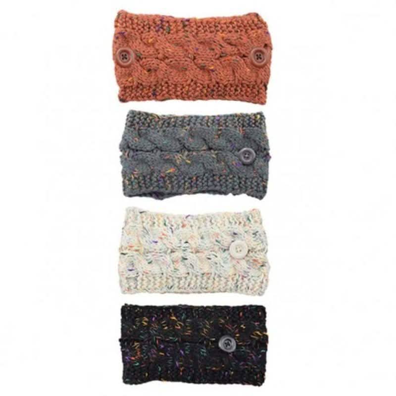4-Pack: Women's Winter Headband and Ear Warmer with Buttons to Hold Mask DailySale