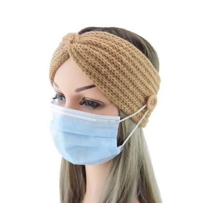 4-Pack: Women's Winter Headband and Ear Warmer with Buttons to Hold Mask DailySale